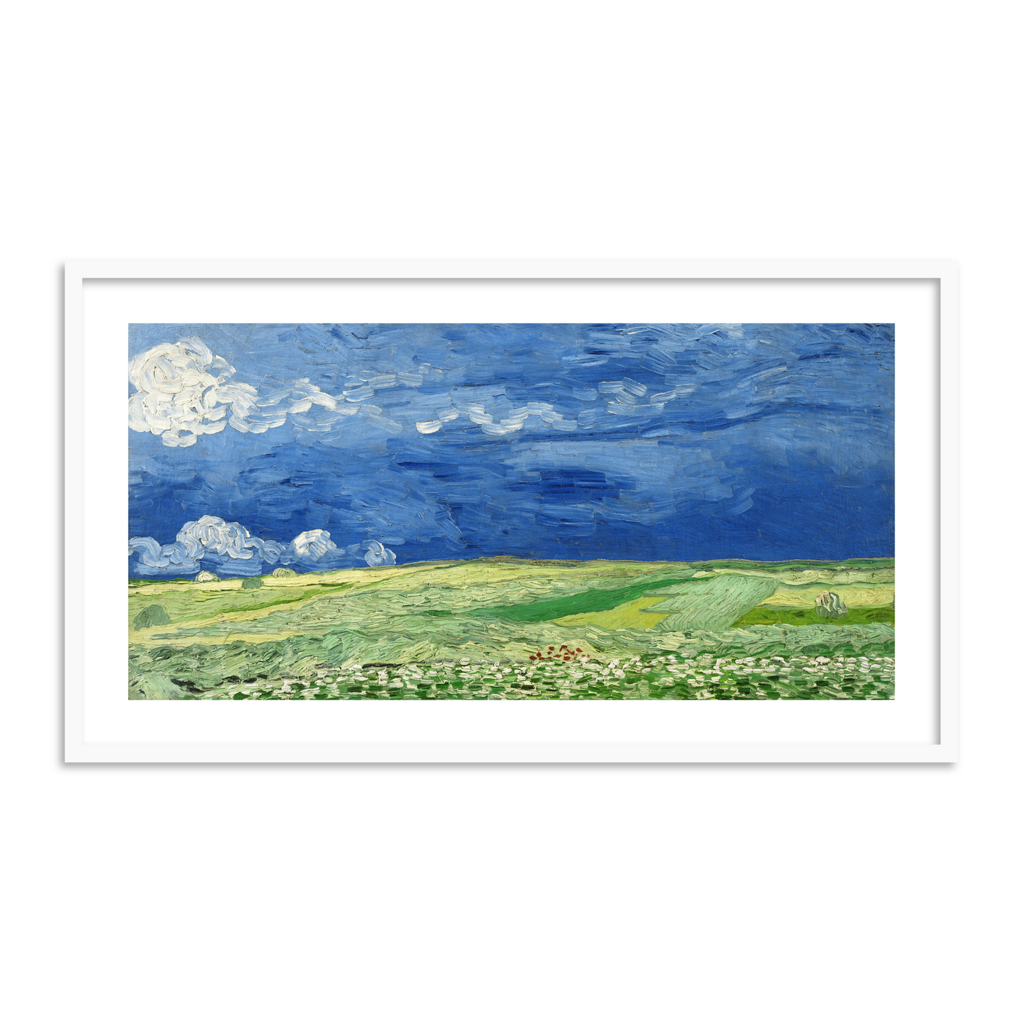 Wheatfield under Thunderclouds by Vincent Van Gogh Famous Painting Wall Art