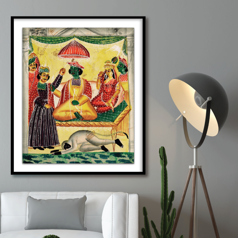 Rama and Sita Kailghat Framed Wall Art - The Atrang