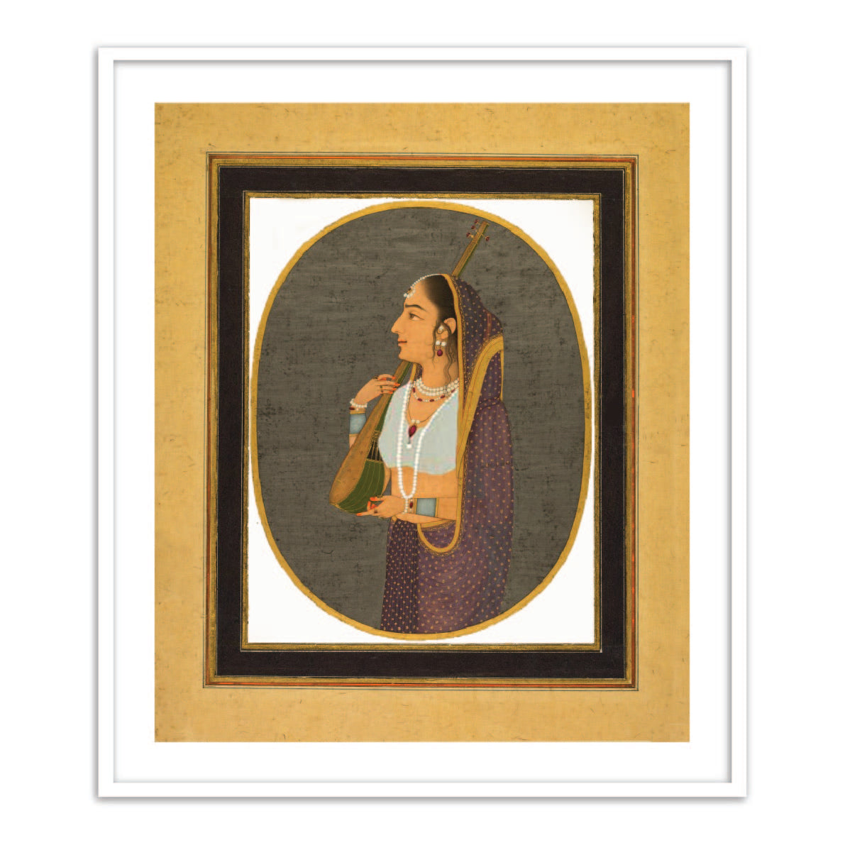 Court lady singing Mughal Wall Art for Home Decor - The Atrang