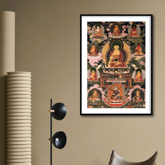 The Medicine Buddha Tibetan Art Painting for Home Wall Decor - The Atrang