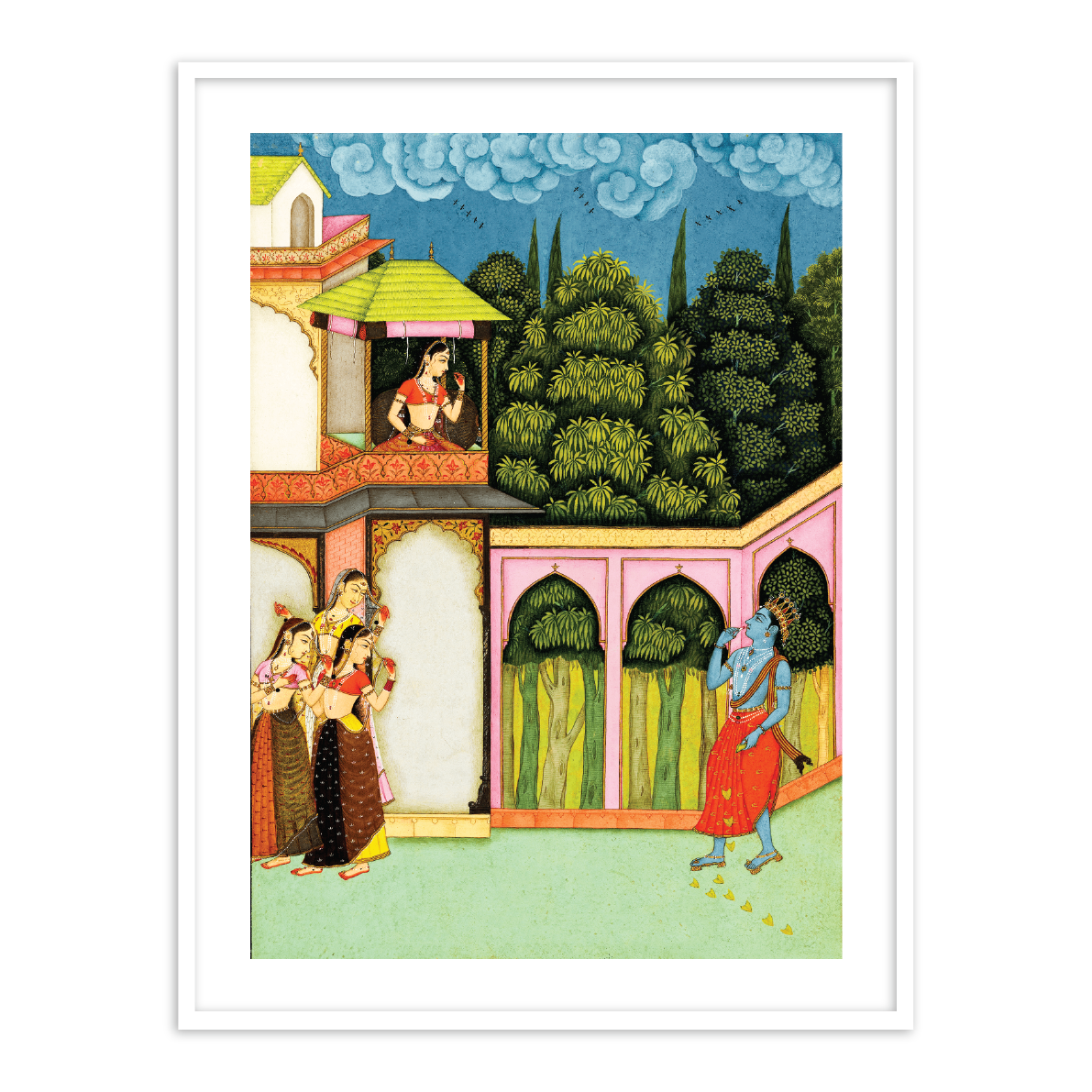 Krishna and Radha Framed Wall Art Painting for Decor - The Atrang