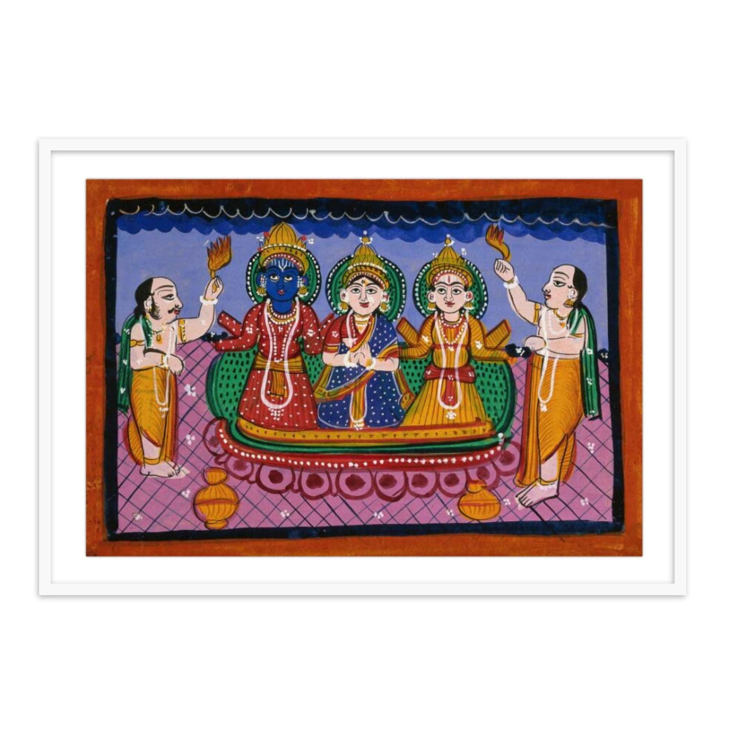 Krishna Rakhmini and Balram Framed Wall Art painting