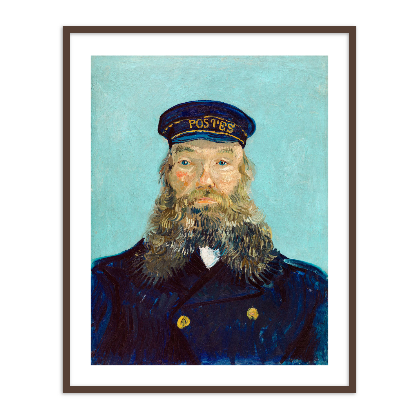 Portrait of Postman Roulin by Vincent Van Gogh Famous Painting Wall Art
