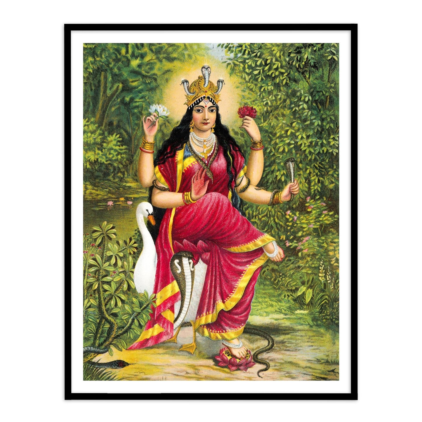 Manasa Devi by Raja Ravi Varma Wall Art for Home Decor