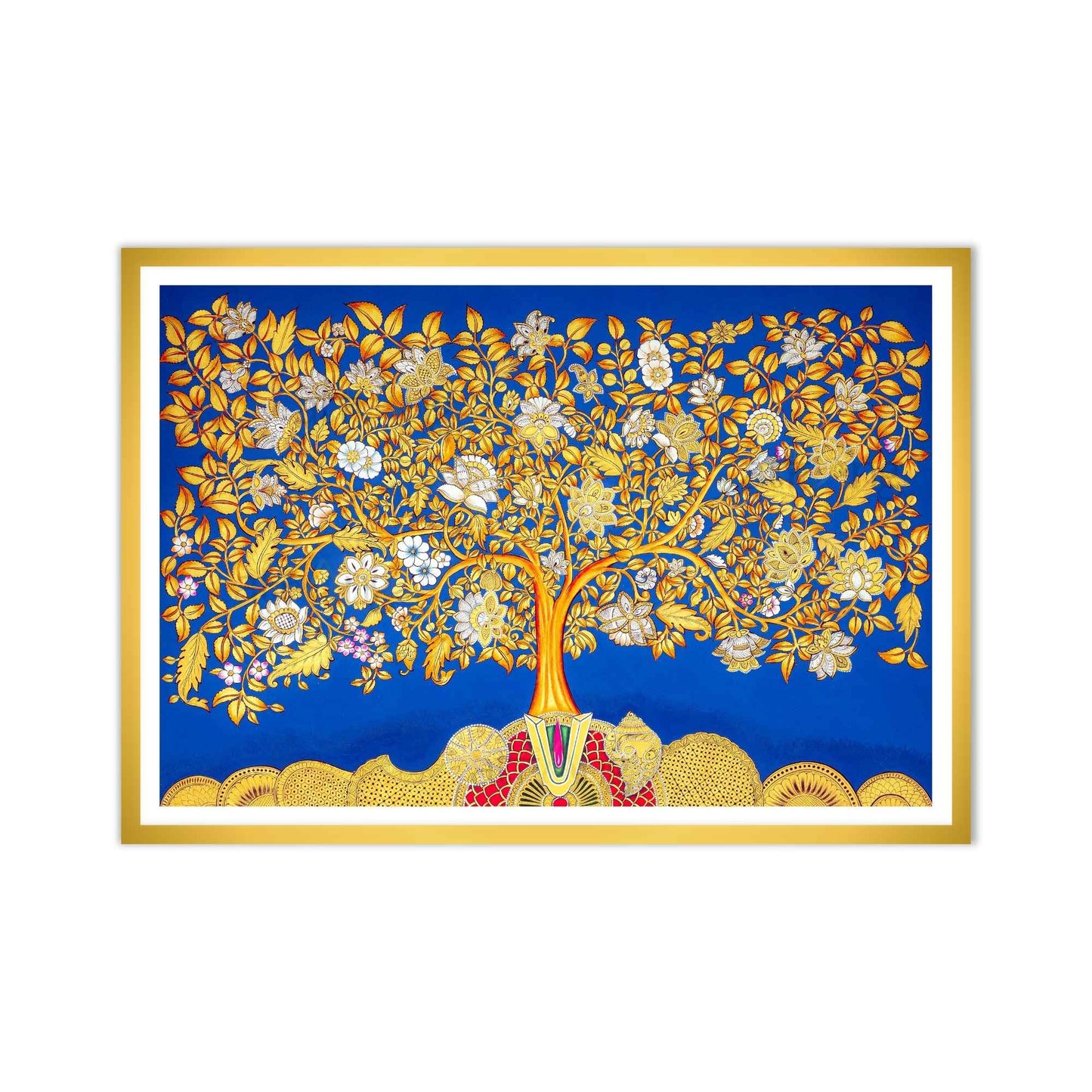 Tree of Life tirupati balaji artwork for home decor and vastu in gold frame by the atrang