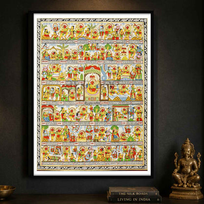 Hanuman Chalisa Bhakti Hindi Wall Art for Home and Mandir