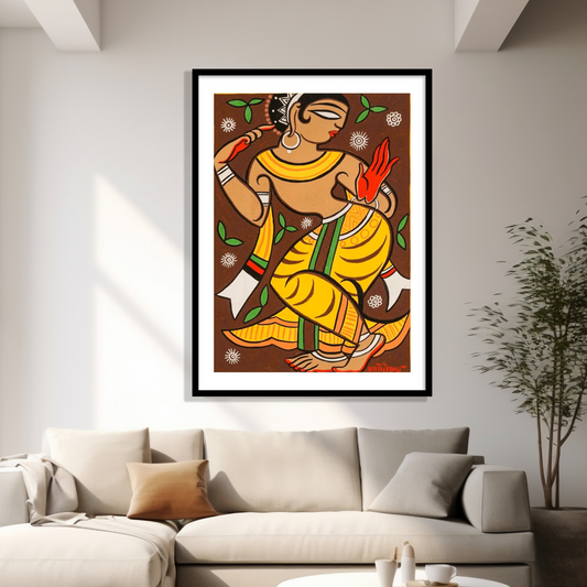 Untitled Gopika (I) Wall Art Painting Print by Jamini Roy for Home Decor
