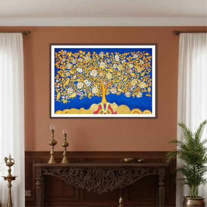 Tree of Life tirupati balaji artwork for home decor and vastu in a living room by the atrang