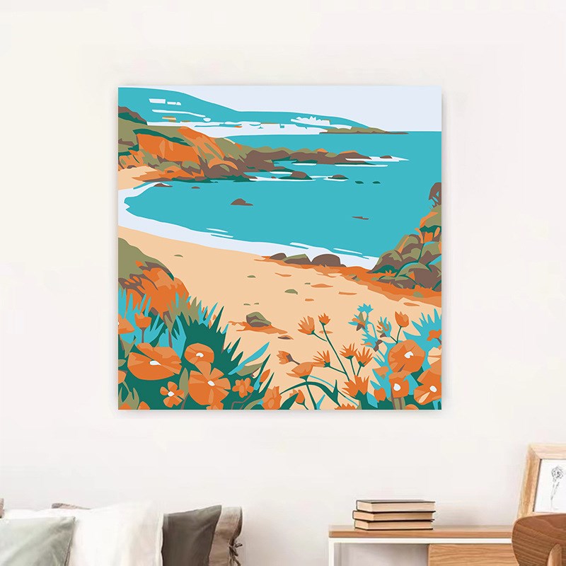 Ocean Bliss - Paint by Numbers Pocket 8X8 inch (20X20cm)