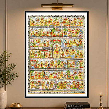 Hanuman Chalisa Bhakti Hindi Wall Art for Home and Mandir