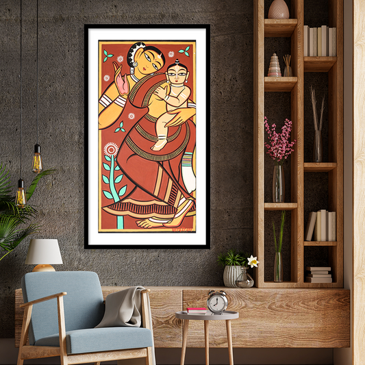 Motherhood Wall Art Painting Print by Jamini Roy for Decor