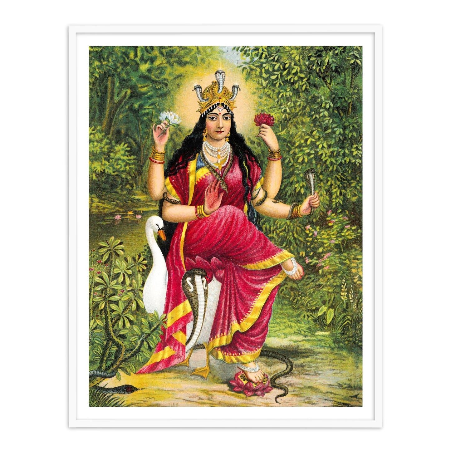 Manasa Devi by Raja Ravi Varma Wall Art for Home Decor