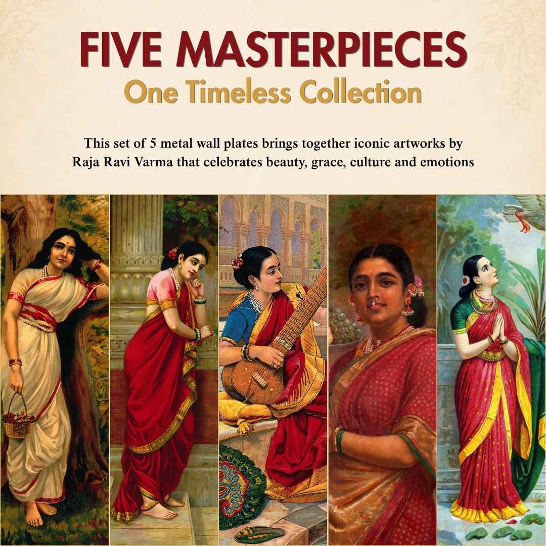 raja ravi varma wall plates set for home decor