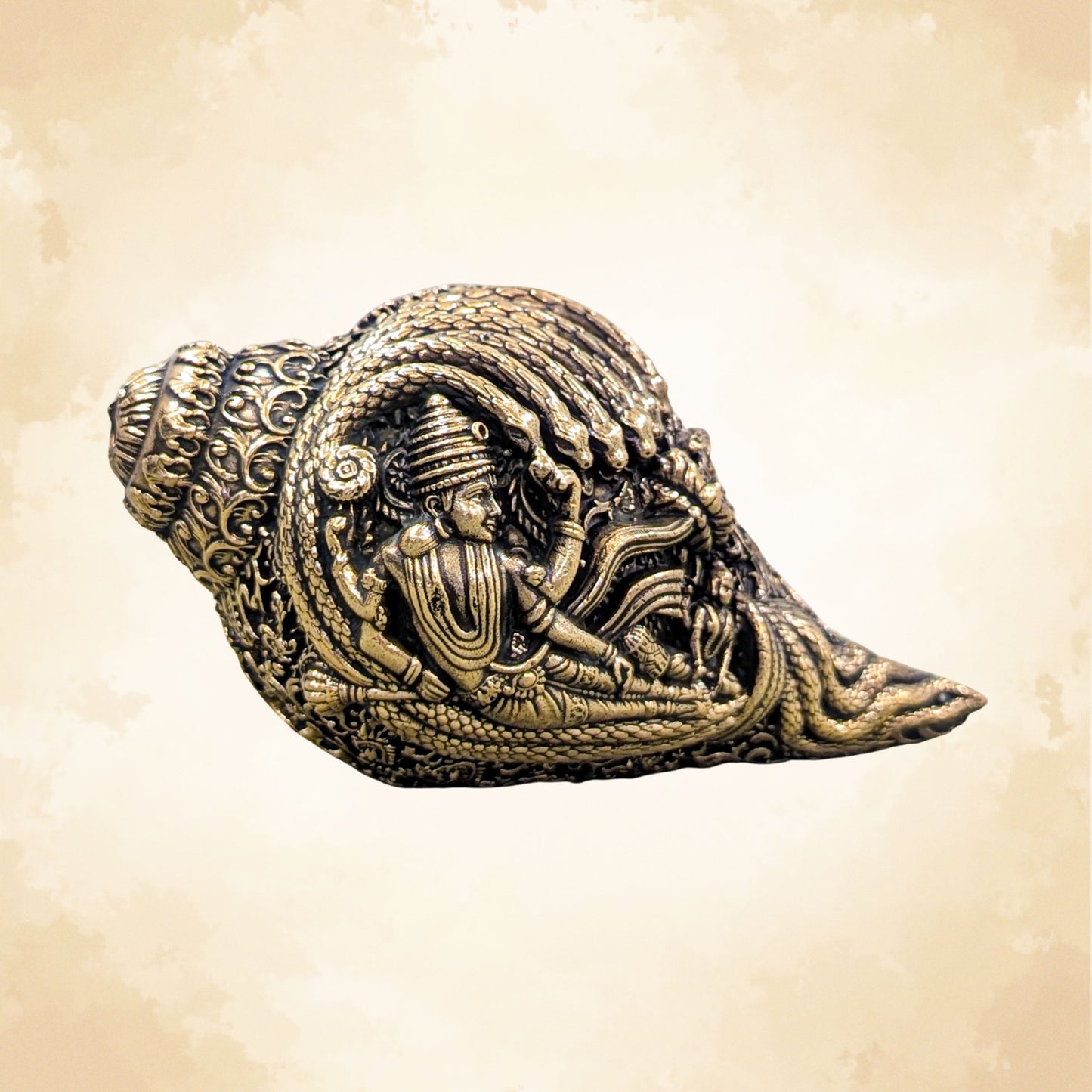 Brass Lord Vishnu Sheshnag Brass Shankh