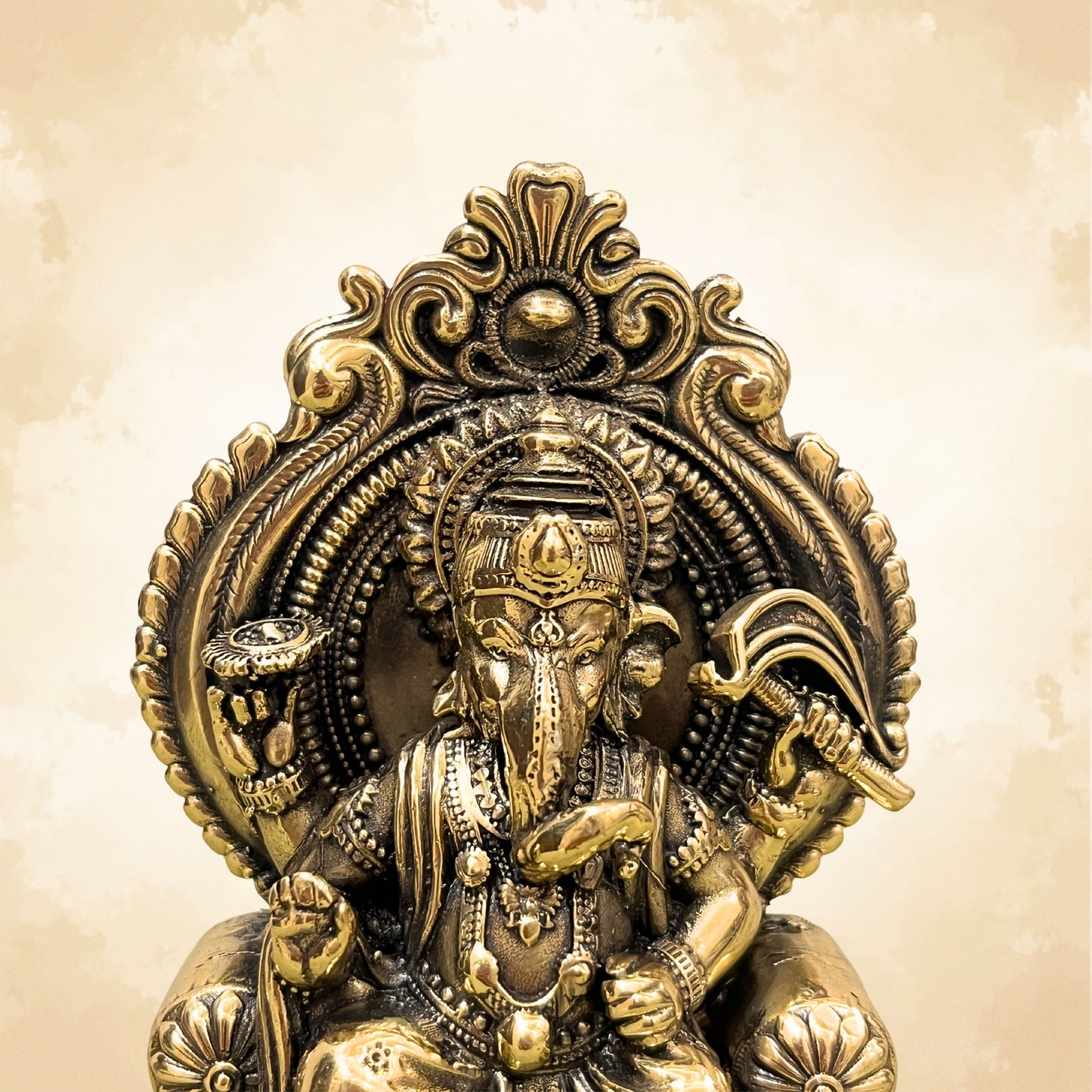 Pure Brass Ganesh Ji on Shihasan | Vastu Lord Ganesha Idol for Prosperity & Success