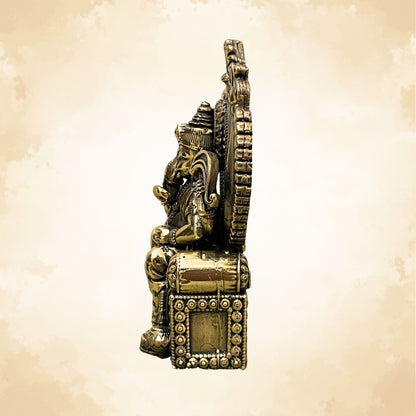 Pure Brass Ganesh Ji on Shihasan | Vastu Lord Ganesha Idol for Prosperity & Success