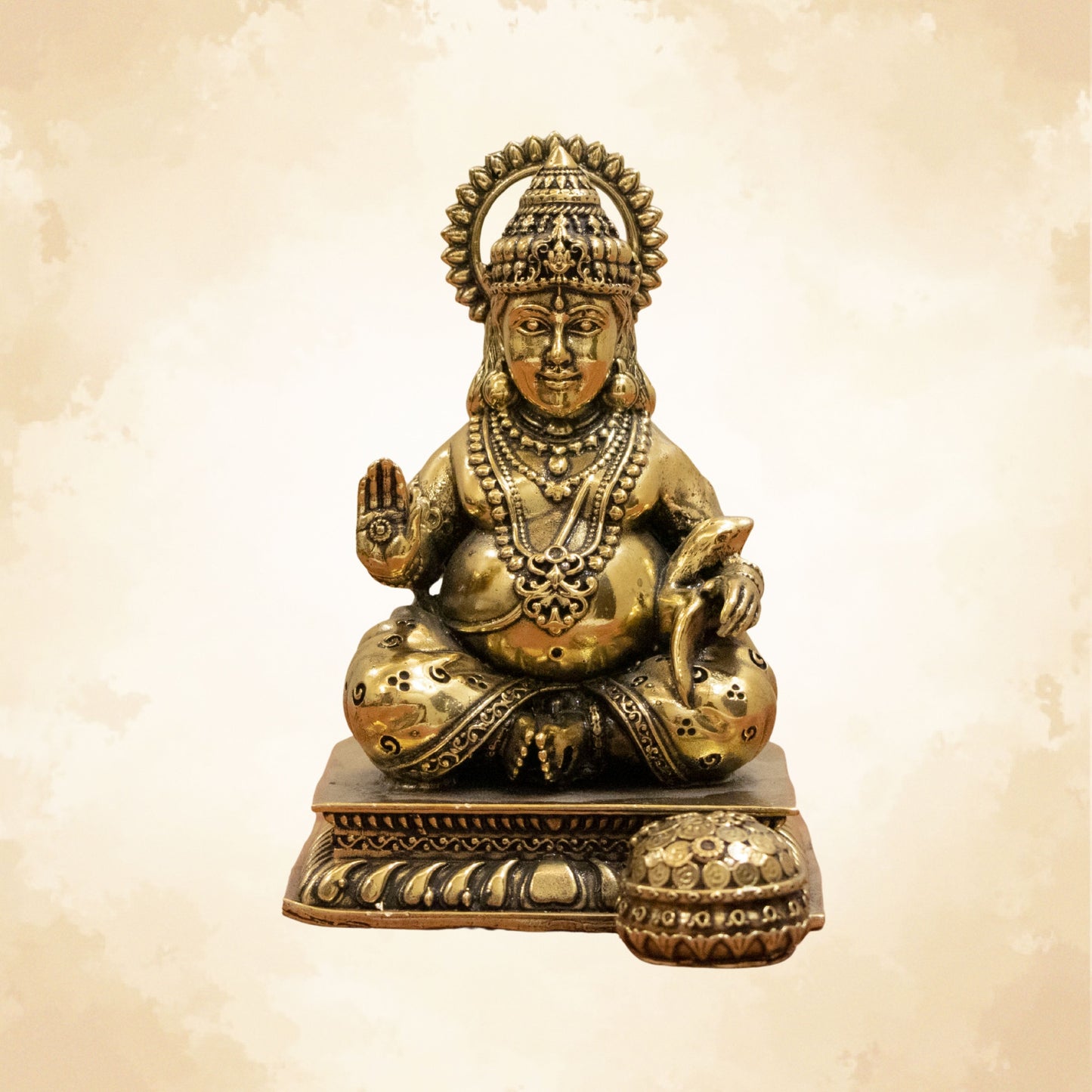 Lord Kuber Brass Idol - The God of Wealth & Abundance || Super fine Brass - 3 Inch