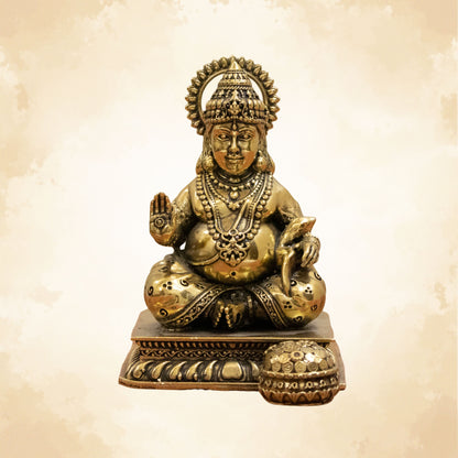 Lord Kuber Brass Idol - The God of Wealth & Abundance || Super fine Brass - 3 Inch
