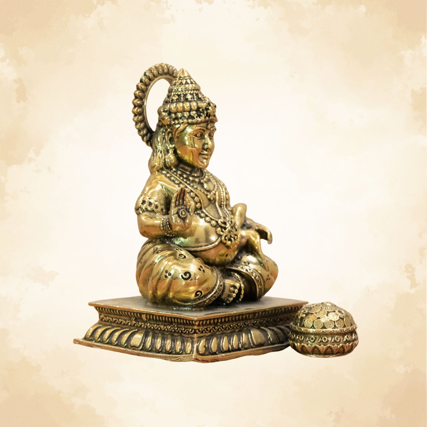 Lord Kuber Brass Idol - The God of Wealth & Abundance || Super fine Brass - 3 Inch
