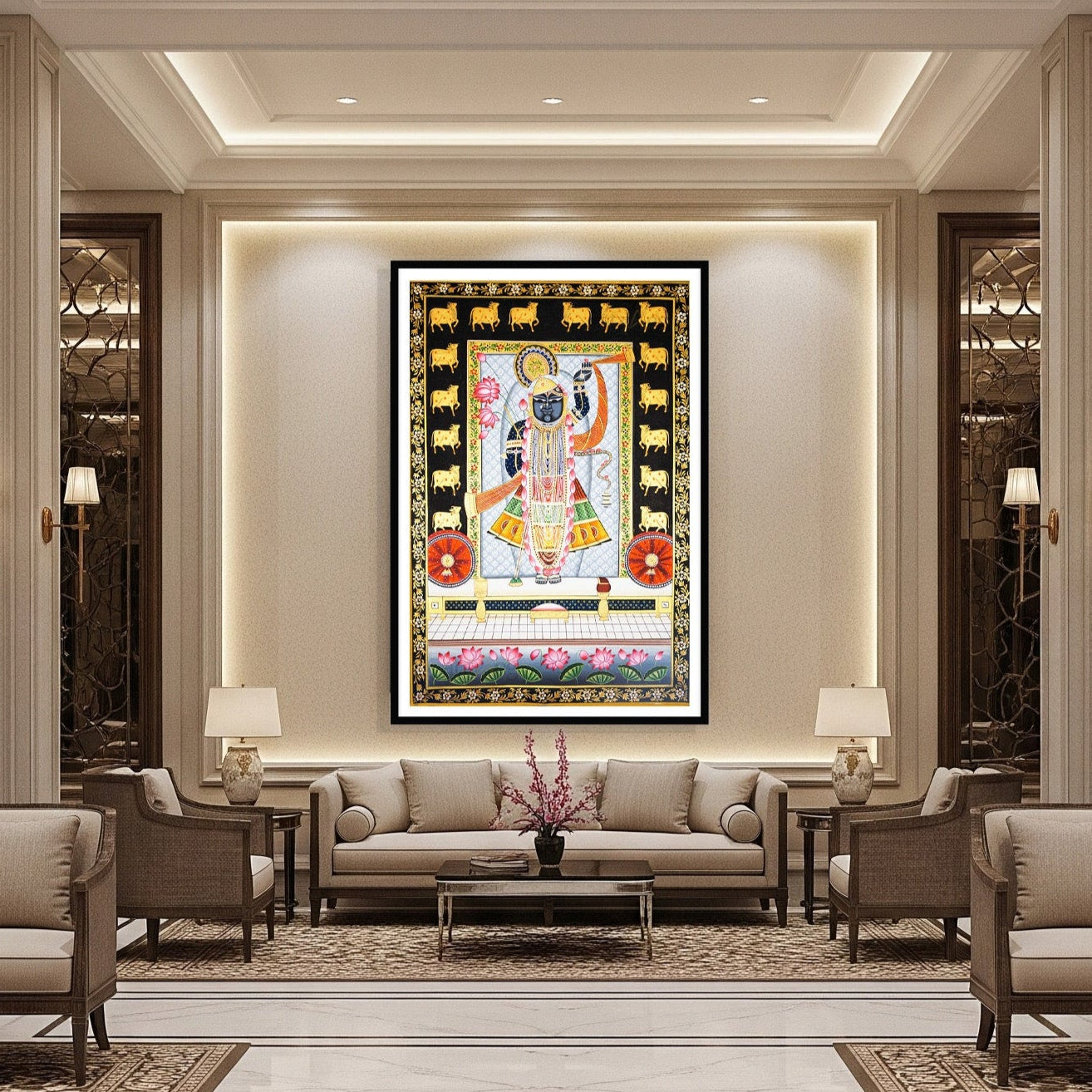 shreenathji pichwai artwork for home decor by The Atrang