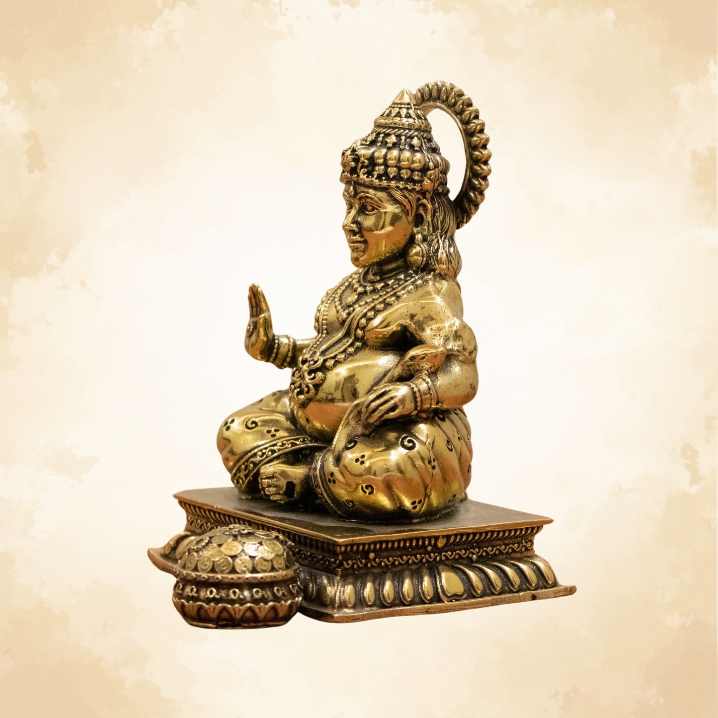 Lord Kuber Brass Idol - The God of Wealth & Abundance || Super fine Brass - 3 Inch