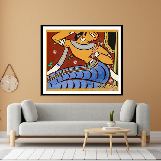 Gopini Wall Art Painting Print by Jamini Roy for Home Decor