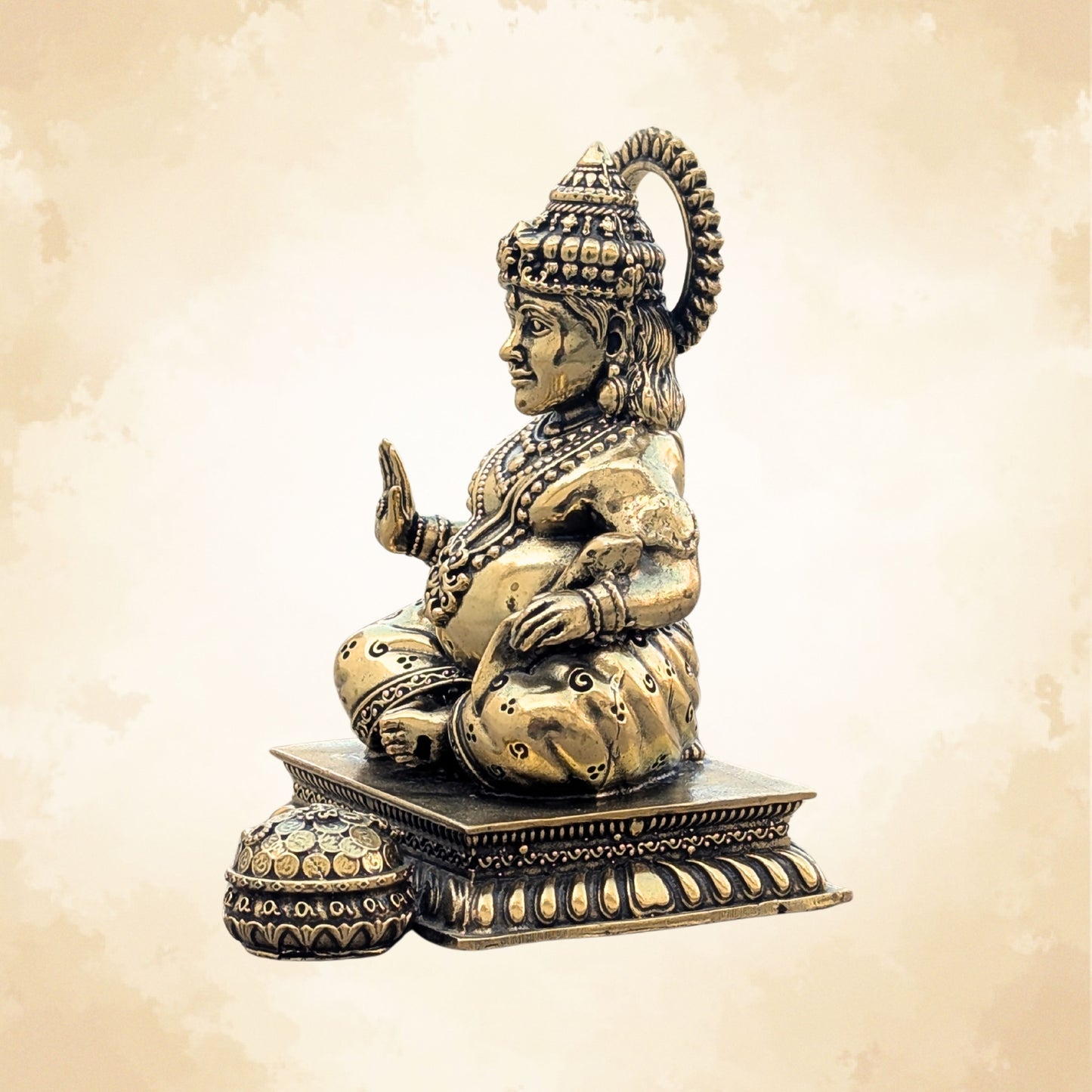 Pure Brass Lord Kuber Idol - The God of Wealth & Abundance || Super fine Brass - 4 Inch