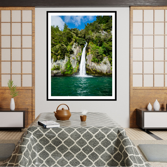 Beautiful Waterfall Scenery with Sky Vastu Painting for Wall Decor