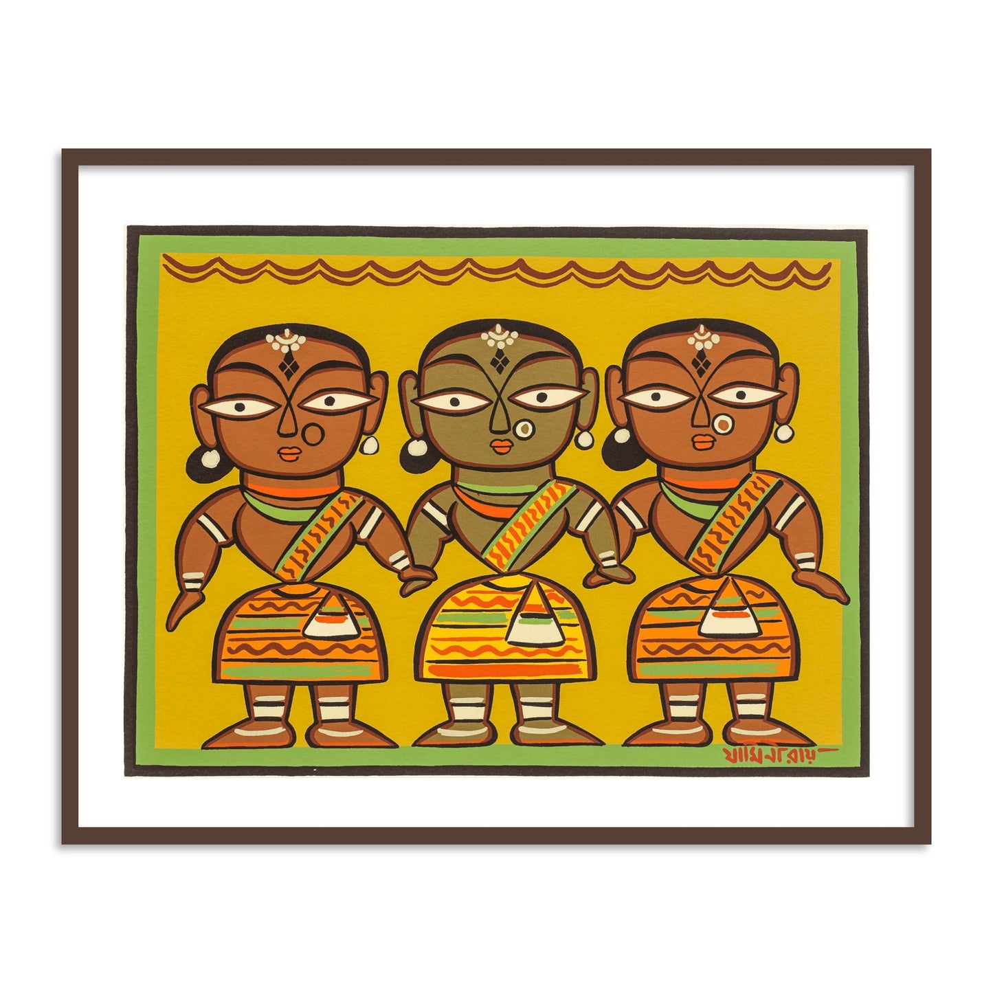 Female Dancers Wall Art Painting Print by Jamini Roy for Home Decor