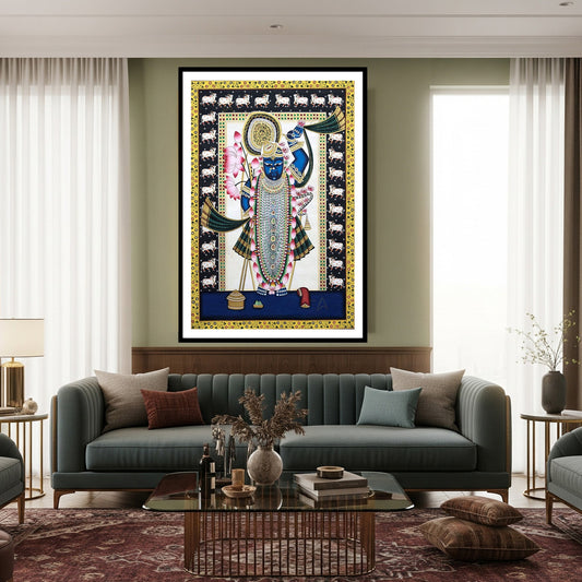Sacred Beauty: Shreenathji Indian Art for Wall Decor by Atrang