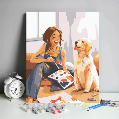 Brushstrokes & Wagging Tails – Paint by Numbers 16X12 inch (30X40cm)it