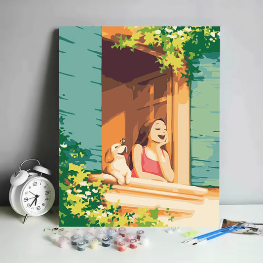 Khidki Tales: A Window to Happiness – Paint by Numbers Kit 16X12 inch (30X40cm)