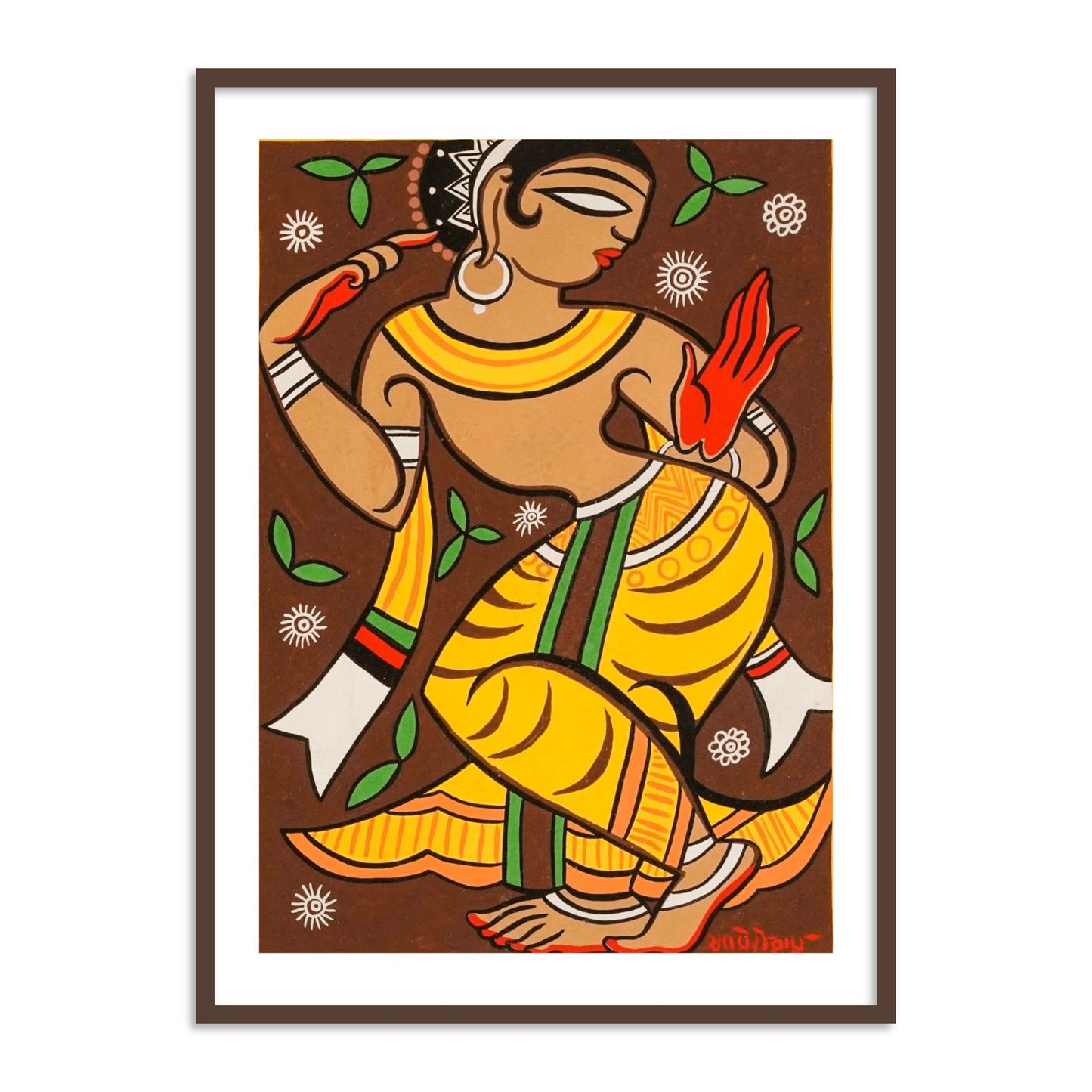 Untitled Gopika (I) Wall Art Painting Print by Jamini Roy for Home Decor