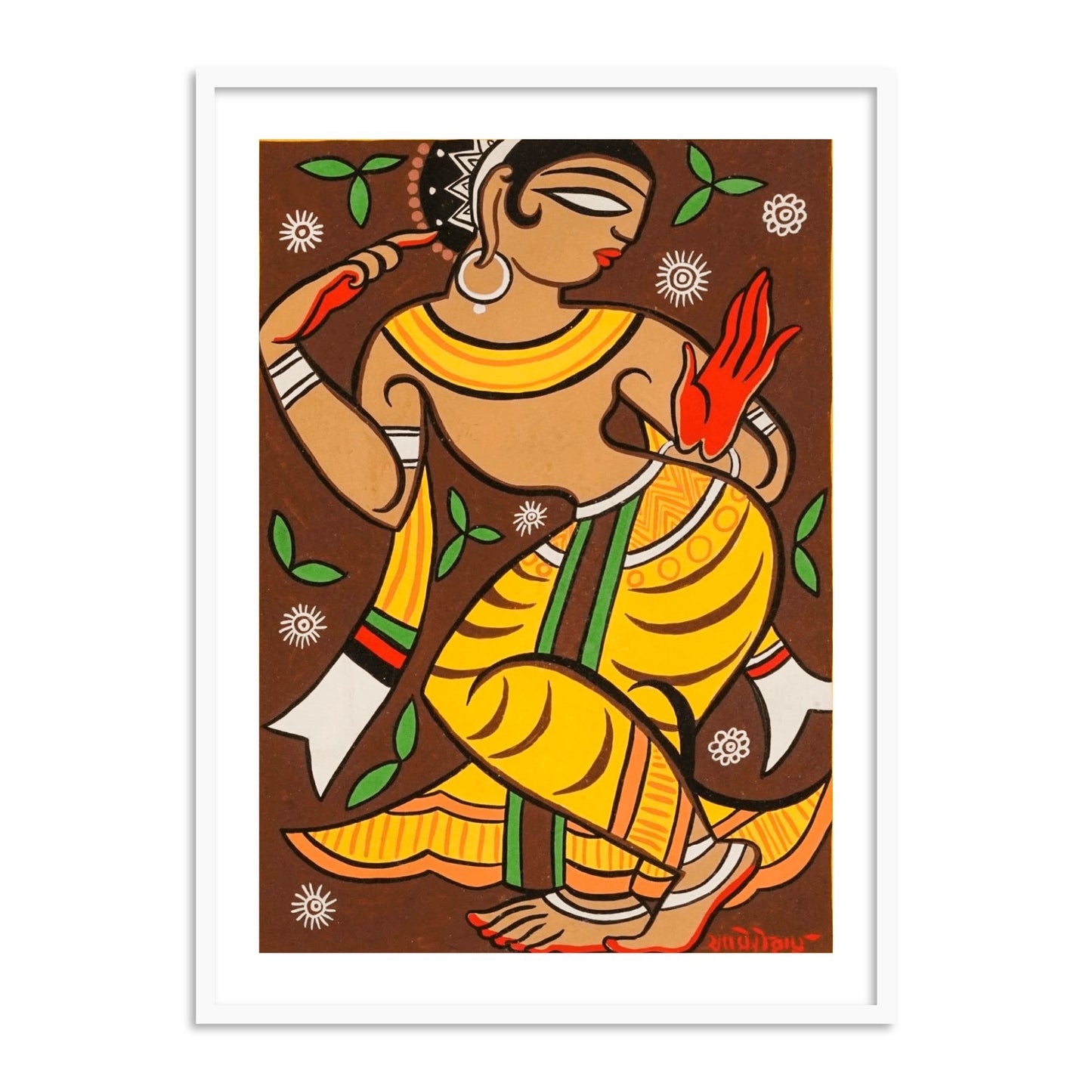 Untitled Gopika (I) Wall Art Painting Print by Jamini Roy for Home Decor