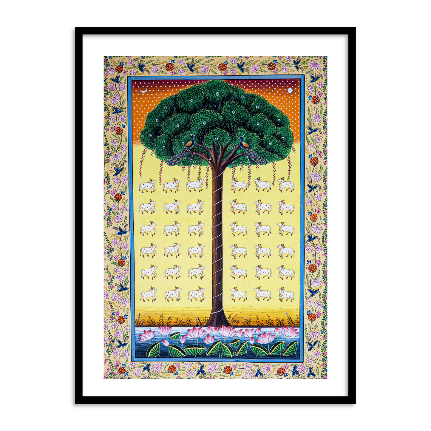 Tree of Life Pichwai Painting | Phad Indian Art for Wall Decor