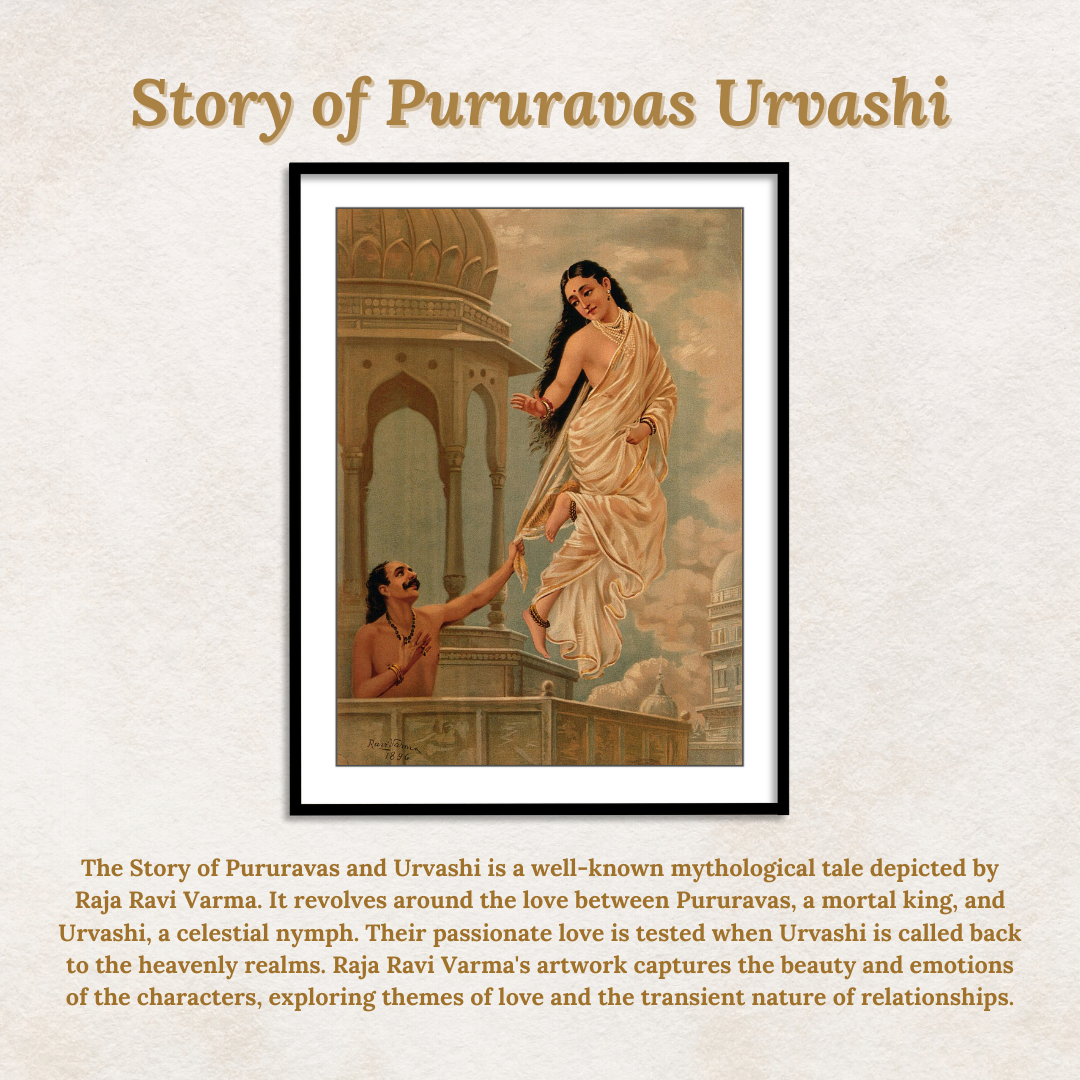 Story of Pururavas and Urvashi by Raja Ravi Varma Wall Art Painting