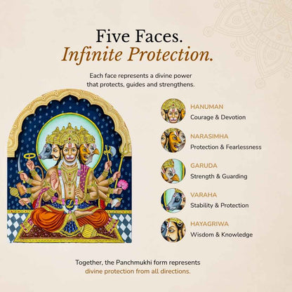 Panchmukhi Hanumanji Divine Seating Asana | Vastu-Friendly Art