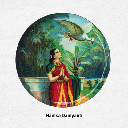 Timeless Women of Raja Ravi Varma: Vintage Metal Wall Decor Plates
