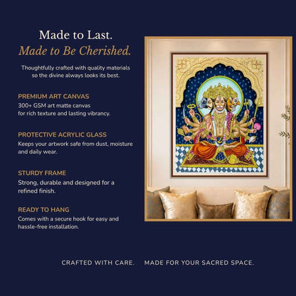 Panchmukhi Hanumanji Divine Seating Asana | Vastu-Friendly Art