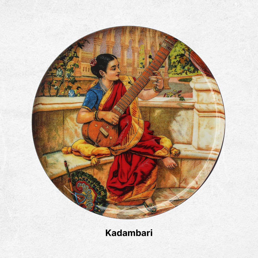 Timeless Women of Raja Ravi Varma: Vintage Metal Wall Decor Plates