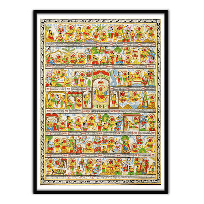 Hanuman Chalisa Bhakti Hindi Wall Art for Home and Mandir