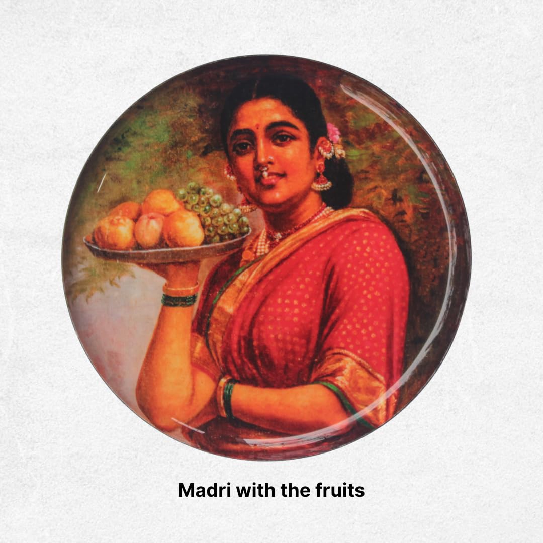 Timeless Women of Raja Ravi Varma: Vintage Metal Wall Decor Plates