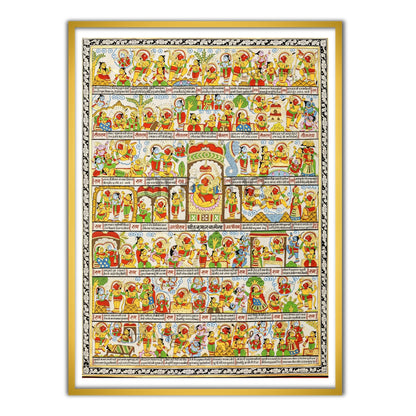Hanuman Chalisa Bhakti Hindi Wall Art for Home and Mandir