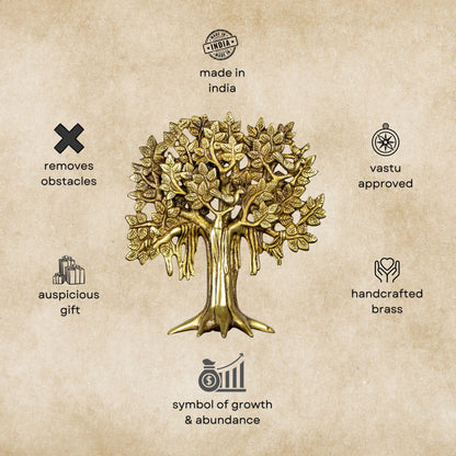 Brass Tree of Life Showpiece Vastu Decorative Art for Positive Energy
