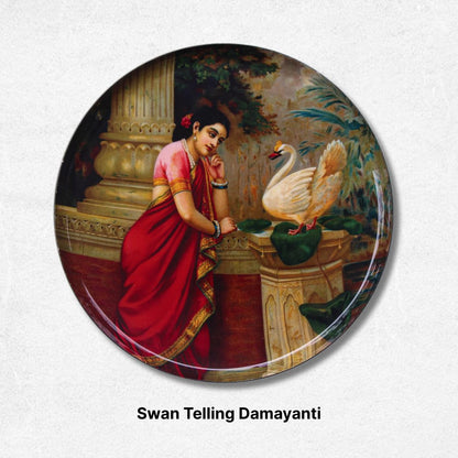 Timeless Women of Raja Ravi Varma: Vintage Metal Wall Decor Plates