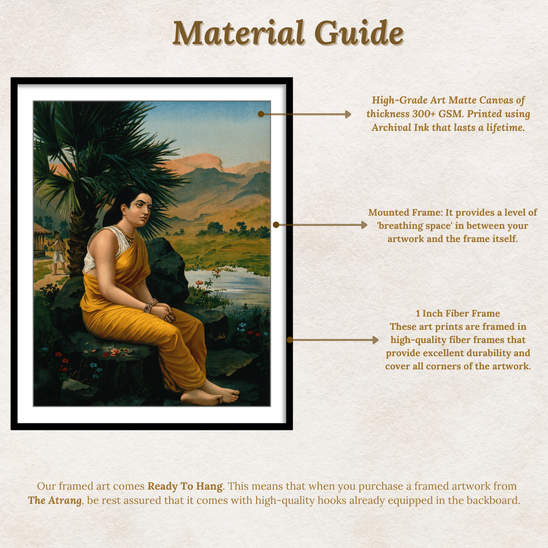 Sita in exile by Raja Ravi Varma Wall Art Painting for Home Decor