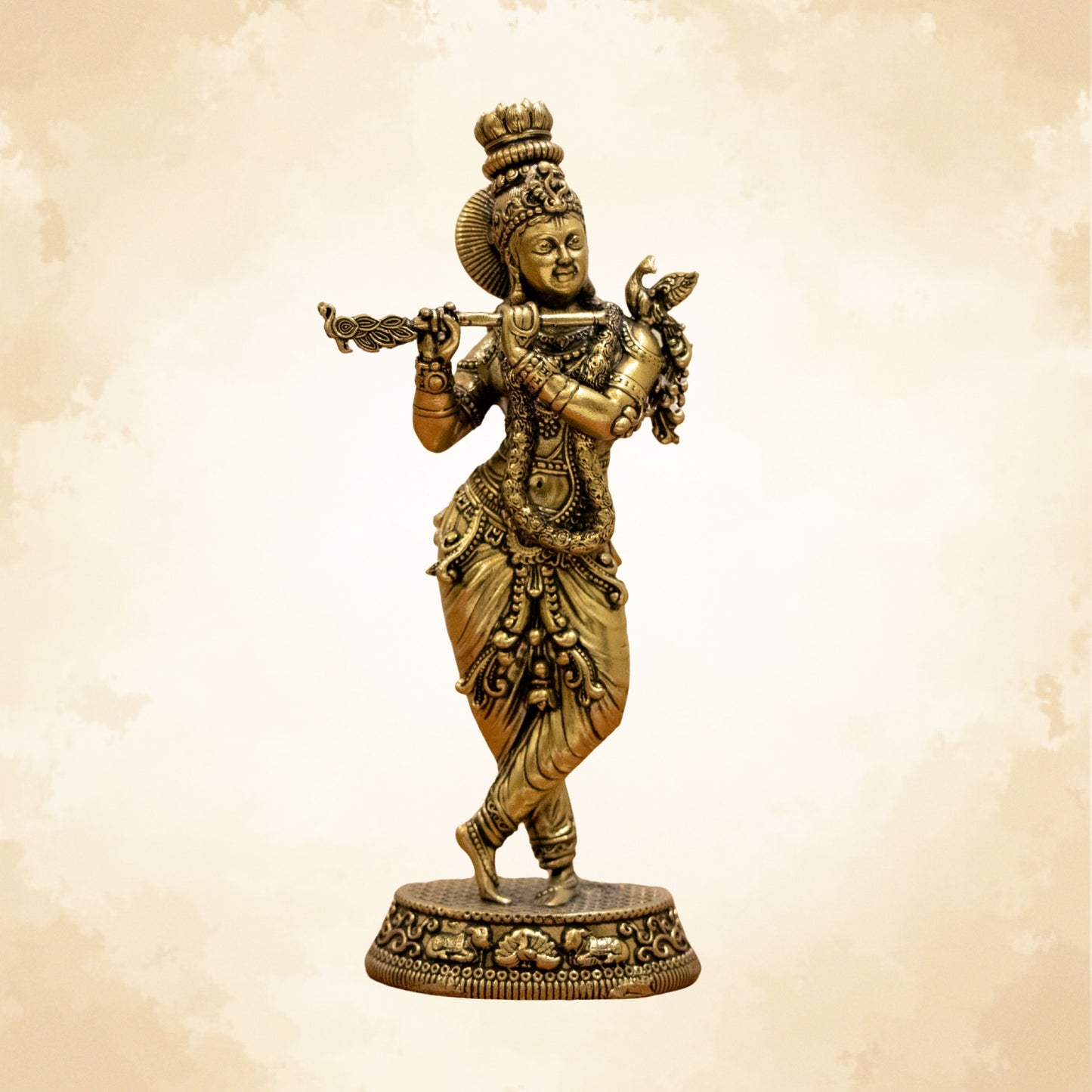 Elegant Lord Krishna Brass Idol – Bring Home Divine Grace & Serenity - 5 Inches