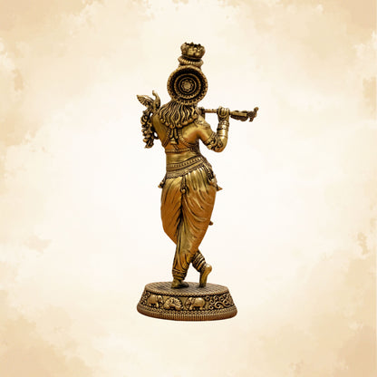 Elegant Lord Krishna Brass Idol – Bring Home Divine Grace & Serenity - 5 Inches