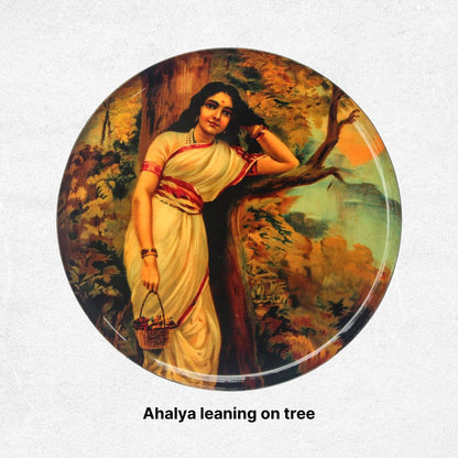 Timeless Women of Raja Ravi Varma: Vintage Metal Wall Decor Plates