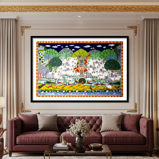 Shreenath Ji Pichwai Gopashtami Painting for Home Decor | The Atrang